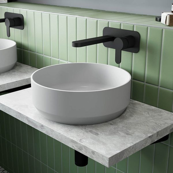 Toreno Round Black Wall Mounted Basin Mixer - Image 2