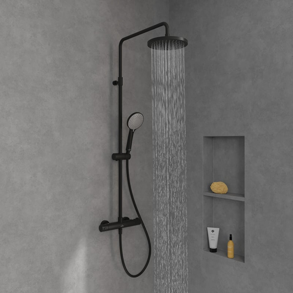 Villeroy and Boch Universal Thermostatic Mixer Shower System   Matt Black
