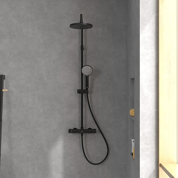 Villeroy and Boch Universal Thermostatic Mixer Shower System   Matt Black - Image 4