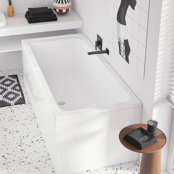 Villeroy and Boch Architectura Matt Black Wall Mounted Square Bath Spout - Image 2