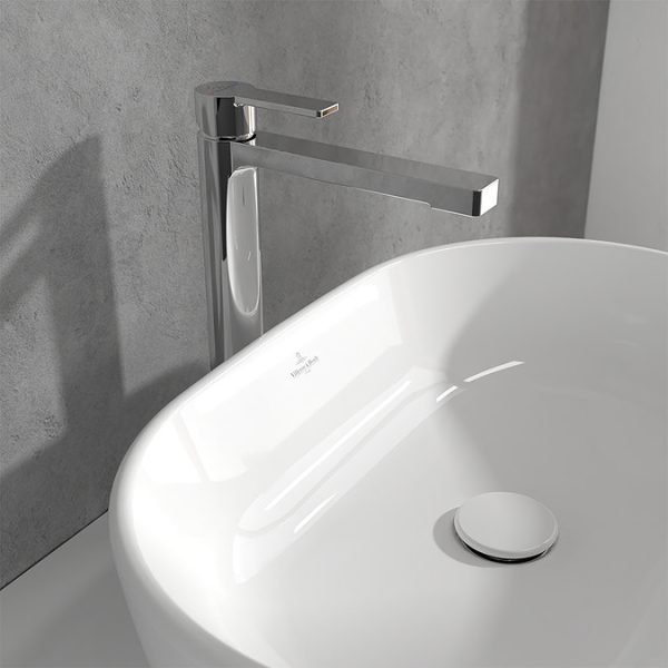 Villeroy and Boch Architectura Tall Single Lever Basin Mixer with Push open Waste   Chrome - Image 3