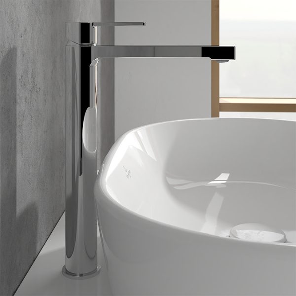 Villeroy and Boch Architectura Tall Single Lever Basin Mixer with Push open Waste   Chrome - Image 4