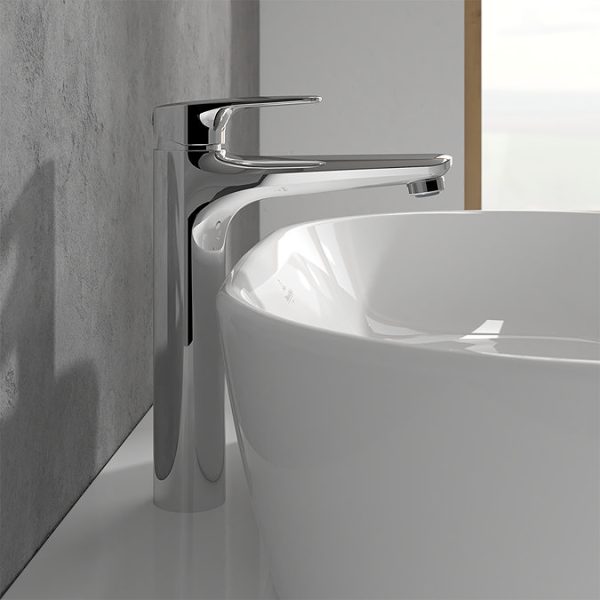 Villeroy and Boch O.novo Start Tall Basin Mixer with Push open Waste   Chrome - Image 2