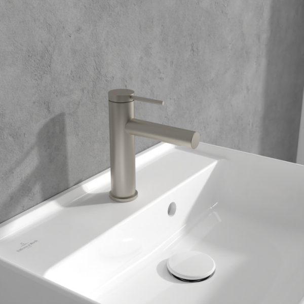 Villeroy and Boch Elements Loop & Friends Basin Mixer with Pop up Waste   Brushed Nickel Matt - Image 3