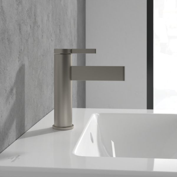 Villeroy and Boch Dawn Slim Single Lever Basin Mixer   Brushed Nickel Matt - Image 4