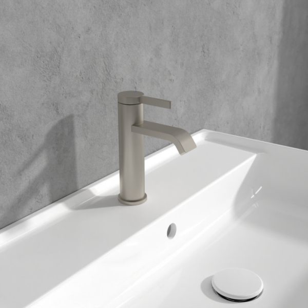 Villeroy and Boch Dawn Single Lever Basin Mixer   Brushed Nickel Matt - Image 3