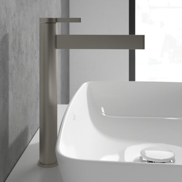 Villeroy and Boch Dawn Slim Tall Single Lever Basin Mixer   Brushed Nickel Matt - Image 4