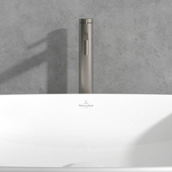 Villeroy and Boch Dawn Slim Tall Single Lever Basin Mixer   Brushed Nickel Matt - Image 2