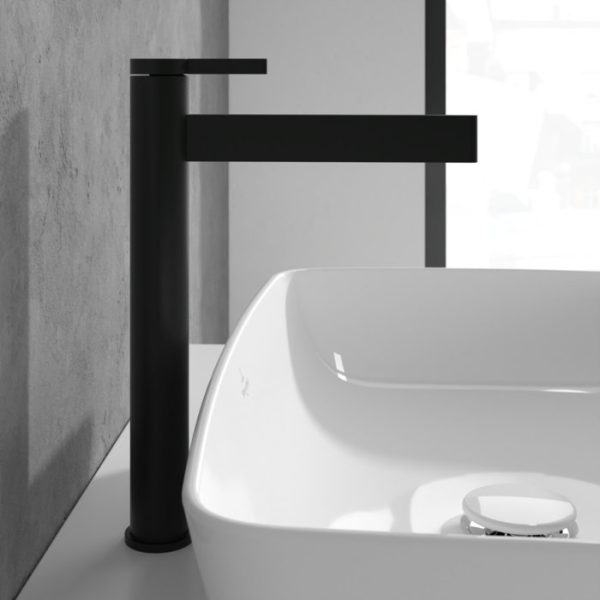 Villeroy and Boch Dawn Slim Tall Single Lever Basin Mixer   Matt Black - Image 4