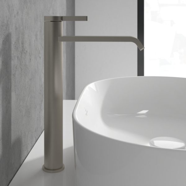 Villeroy and Boch Dawn Tall Single Lever Basin Mixer   Brushed Nickel Matt - Image 4