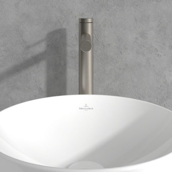 Villeroy and Boch Loop & Friends Tall Single Lever Basin Mixer   Brushed Nickel Matt - Image 5