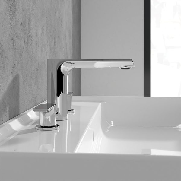 Villeroy and Boch Liberty Chrome Deck Mounted (3TH) Basin Mixer - Image 4