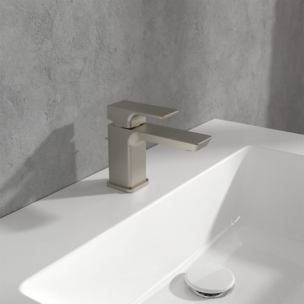 Villeroy and Boch Subway 3.0 Cloakroom Lever Basin Mixer with Pop Up Waste   Brushed Nickel Matt - Image 3