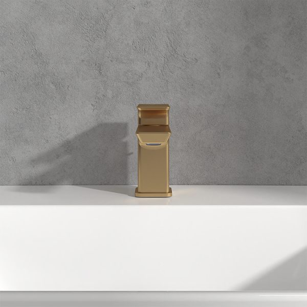 Villeroy and Boch Subway 3.0 Cloakroom Lever Basin Mixer with Pop Up Waste   Brushed Gold - Image 2