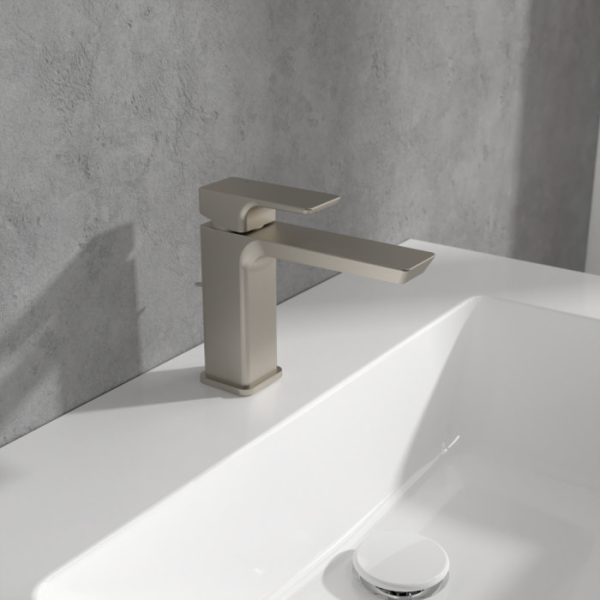 Villeroy and Boch Subway 3.0 Single Lever Basin Mixer with Pop up Waste   Brushed Nickel Matt - Image 3