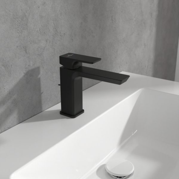Villeroy and Boch Subway 3.0 Single Lever Basin Mixer with Pop up Waste   Matt Black - Image 3