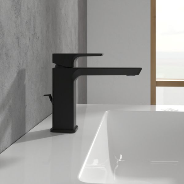 Villeroy and Boch Subway 3.0 Single Lever Basin Mixer with Pop up Waste   Matt Black - Image 4