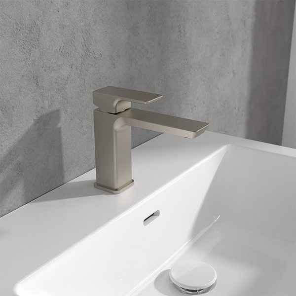 Villeroy and Boch Subway 3.0 Single Lever Basin Mixer   Brushed Nickel Matt - Image 3