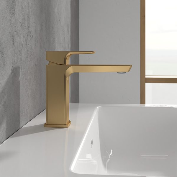 Villeroy and Boch Subway 3.0 Single Lever Basin Mixer   Brushed Gold - Image 4