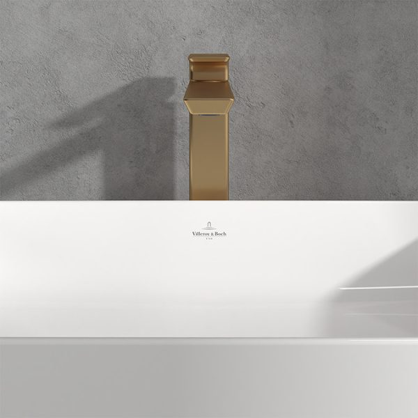 Villeroy and Boch Subway 3.0 Tall Single Lever Basin Mixer   Brushed Gold - Image 2