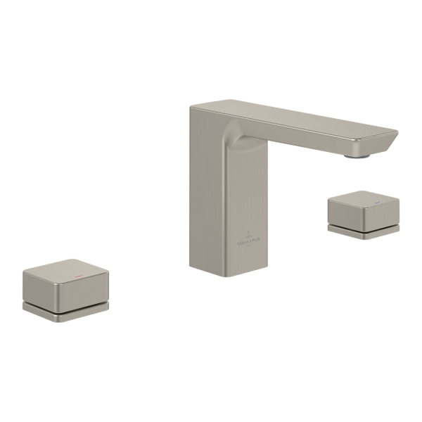 Villeroy and Boch Subway 3.0 Deck Mounted (3TH) Basin Mixer   Brushed Nickel Matt