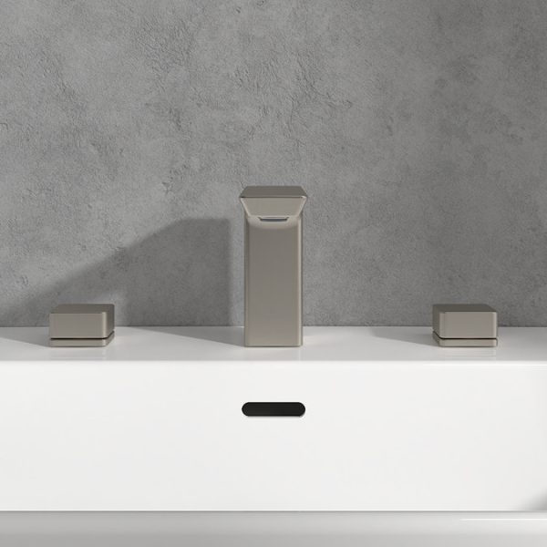 Villeroy and Boch Subway 3.0 Deck Mounted (3TH) Basin Mixer   Brushed Nickel Matt - Image 2