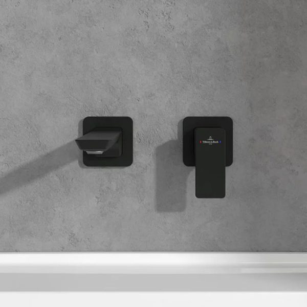 Villeroy and Boch Subway 3.0 Wall Mounted Single Lever Basin Mixer   Matt Black - Image 3