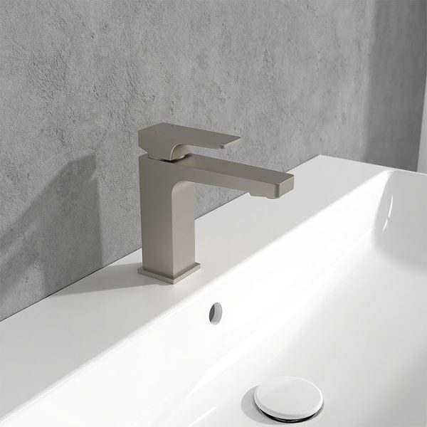 Villeroy and Boch Architectura Square Single Lever Basin Mixer with Pop up Waste   Brushed Nickel Matt - Image 3