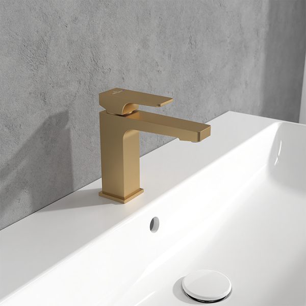 Villeroy and Boch Architectura Square Single Lever Basin Mixer with Pop up Waste   Brushed Gold - Image 3