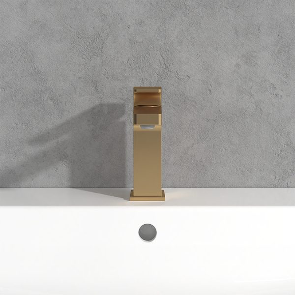 Villeroy and Boch Architectura Square Single Lever Basin Mixer with Pop up Waste   Brushed Gold - Image 2