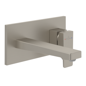 Villeroy and Boch Architectura Square Wall Mounted Single Lever Basin Mixer   Brushed Nickel Matt