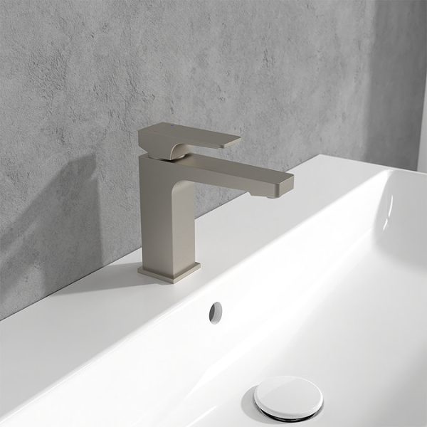 Villeroy and Boch Architectura Square Single Lever Basin Mixer   Brushed Nickel Matt - Image 3