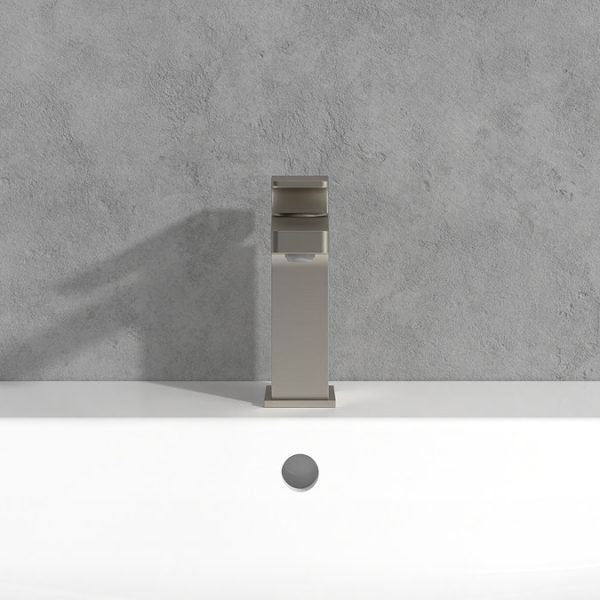 Villeroy and Boch Architectura Square Single Lever Basin Mixer   Brushed Nickel Matt - Image 2