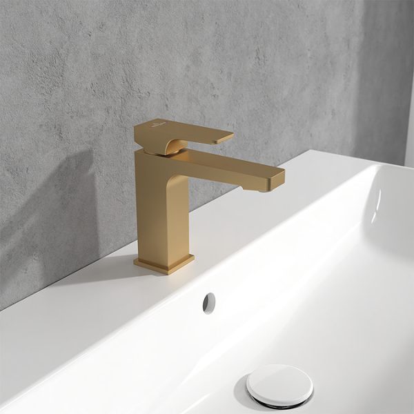 Villeroy and Boch Architectura Square Single Lever Basin Mixer   Brushed Gold - Image 3