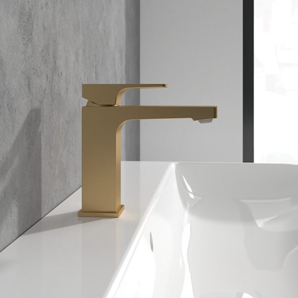Villeroy and Boch Architectura Square Single Lever Basin Mixer   Brushed Gold - Image 4