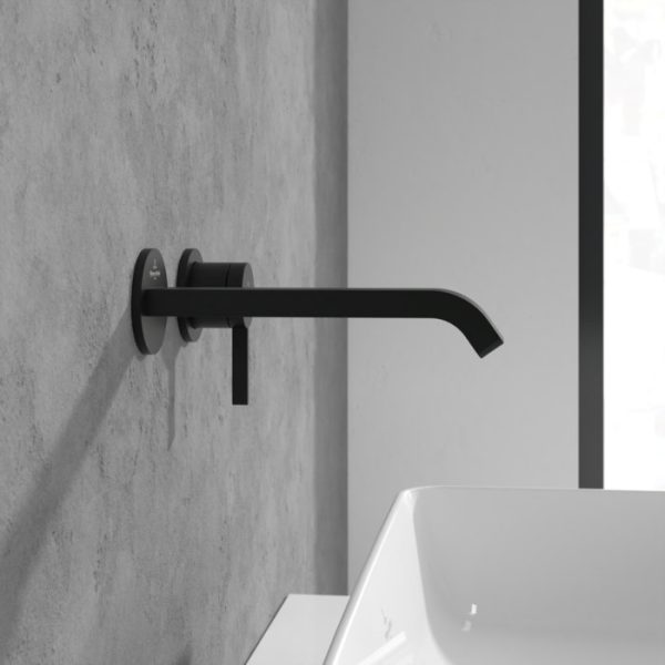 Villeroy and Boch Dawn Wall Mounted Single Lever Basin Mixer   Matt Black - Image 4