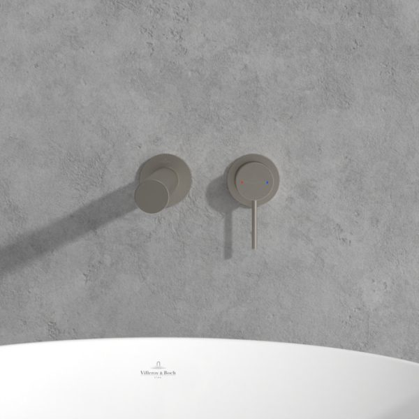 Villeroy and Boch Loop & Friends Wall Mounted Single Lever Basin Mixer   Brushed Nickel Matt - Image 5