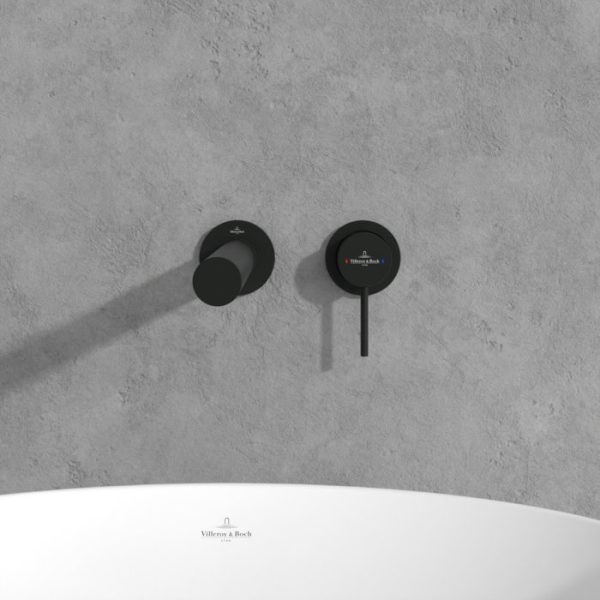 Villeroy and Boch Loop & Friends Wall Mounted Single Lever Basin Mixer   Matt Black - Image 5