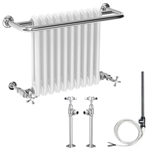 Bromley Traditional Wall Hung Towel Rail Radiator (with Valves and Summer Electric Heating Kit)