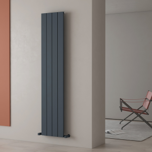 Carisa Nemo Single Panel Textured Anthracite Aluminum Radiator 1800 x 375mm