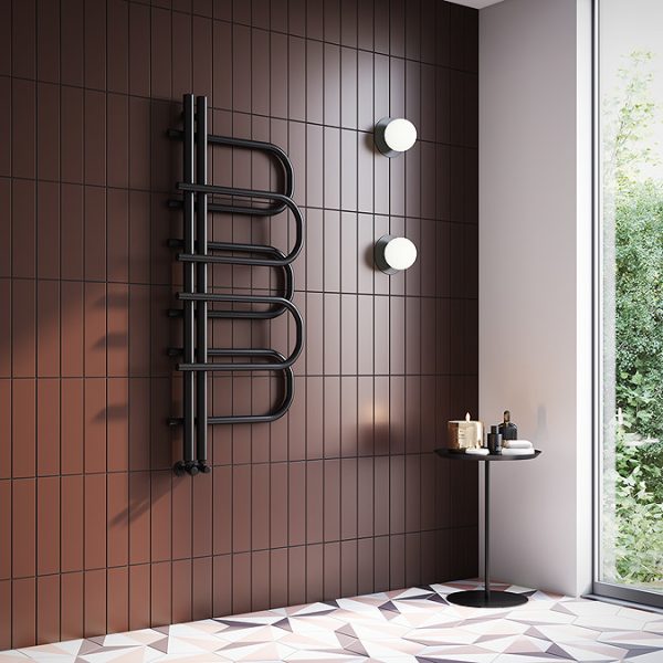Malmo Designer Radiator 1200 x 500 Matt Black - Image 2