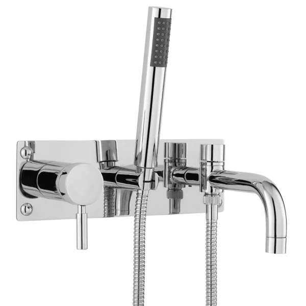 Ultra Helix Single Lever Wall Mounted Bath Shower Mixer   Chrome