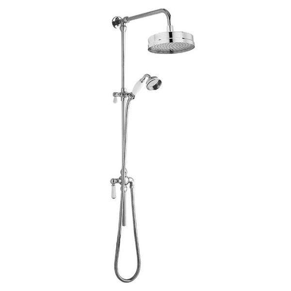 Nuie Traditional Luxury Rigid Riser Kit with Diverter & Dual Exposed Shower Valve - Image 3