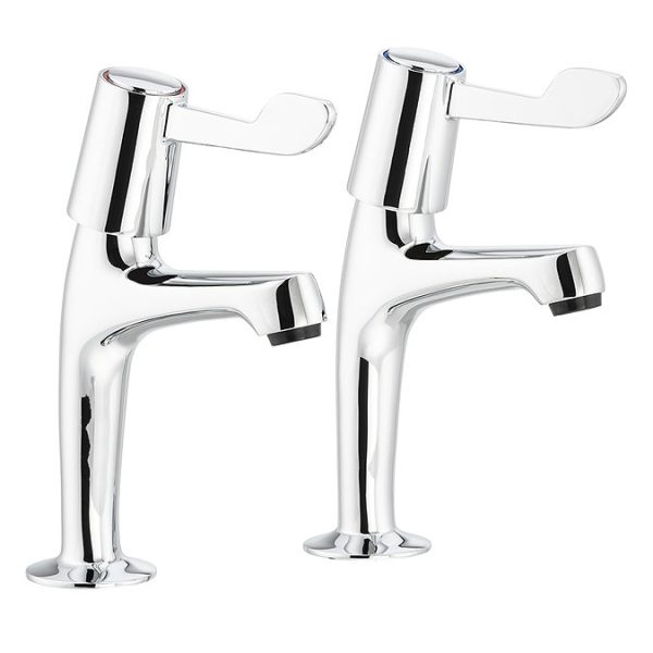 Abode Kitchen Lever Pillar Taps (Pair)   Chrome - Image 2