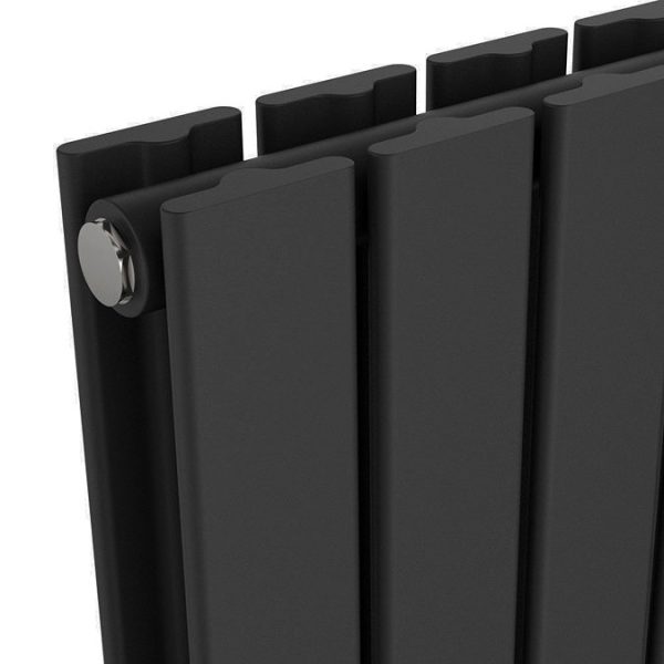 Urban Vertical Radiator   Matt Black   Double Panel (1800x684mm) - Image 4