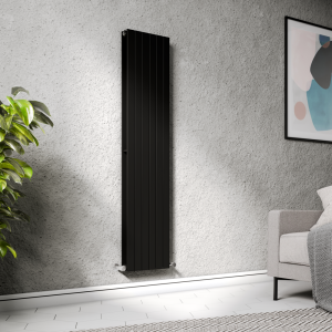 Urban Vertical Radiator   Matt Black   Double Panel (1600x354mm)