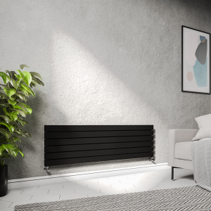 Urban Horizontal Radiator   Matt Black   Double Panel (1600mm Wide) 456mm High