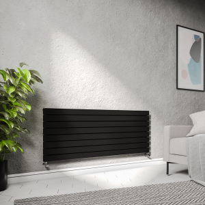 Urban Horizontal Radiator   Matt Black   Double Panel (1600mm Wide) 608mm High