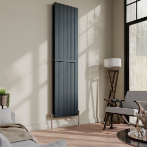 Urban Vertical Radiator   Anthracite Grey   Double Panel (1600mm High) 456mm Wide with Rail