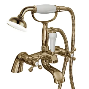 Victoria Gold Traditional Bath Shower Mixer with Handset